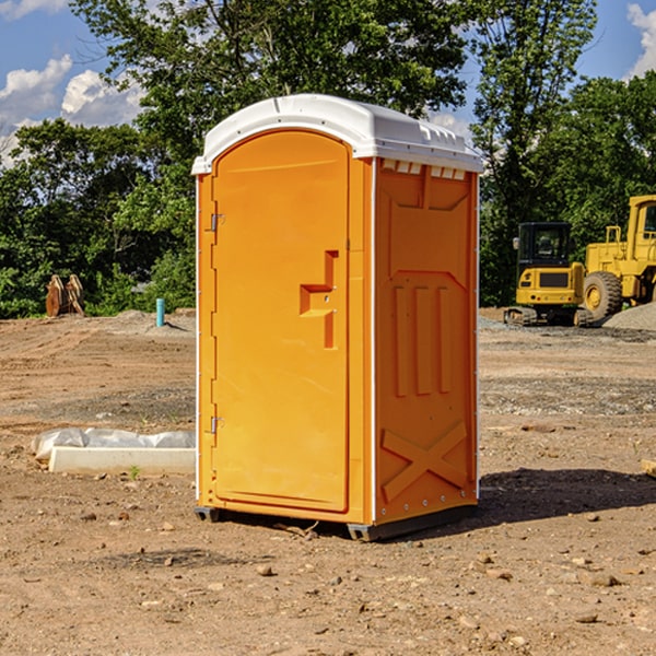 how often are the portable restrooms cleaned and serviced during a rental period in Lynchburg